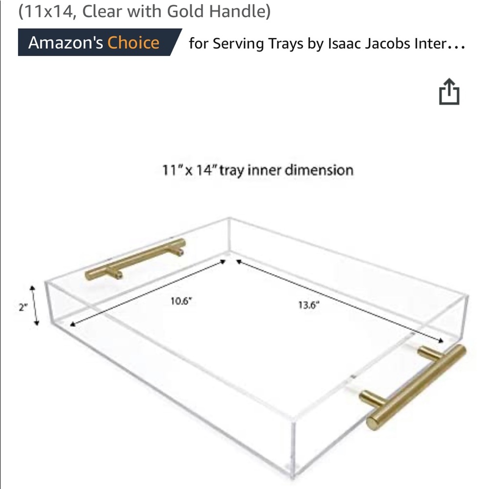 Isaac Jacobs Clear Acrylic Serving Tray